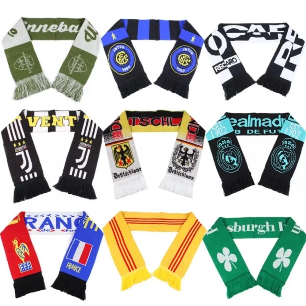 57.1 x 6.5 Double-Sided  Knitted Soccer Scarf With Fringe 6