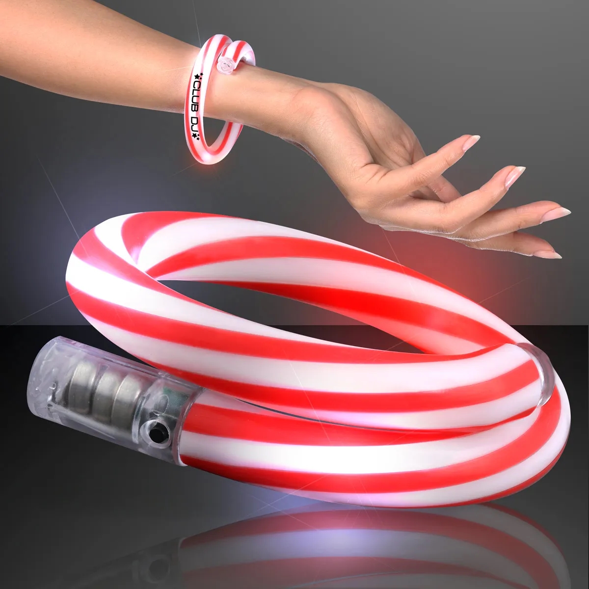 Flashing Christmas Candy Cane Bracelets 4