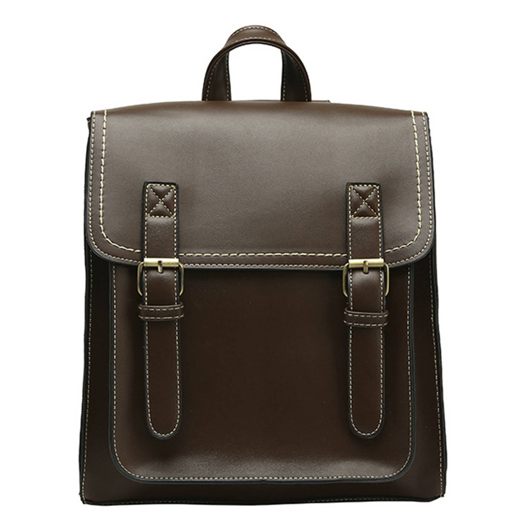 PU Leather Casual Daypack Style Flap Backpacks for Ladies 2