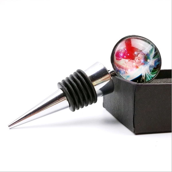 Personalized Wedding Bottle Stopper With Epoxy Dome 4