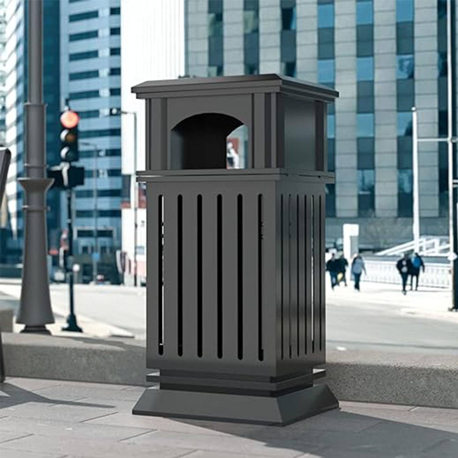 Antique stainless steel trash can 4