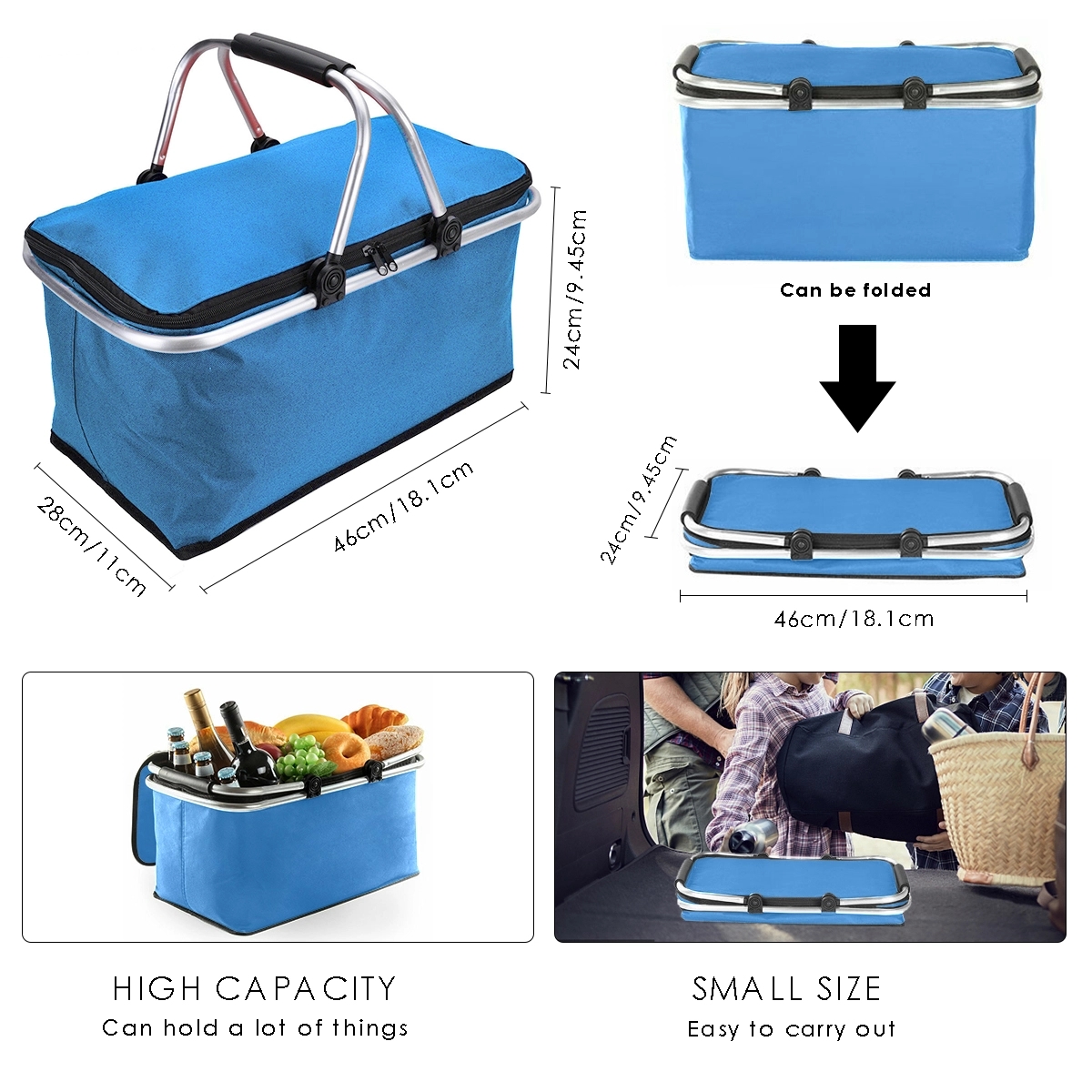 Picnic Folding Basket Shopping Camp Storage Box MOQ 50PCS 3