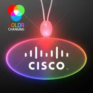 Light Up Promotional Acrylic Oval Necklace with LED 7