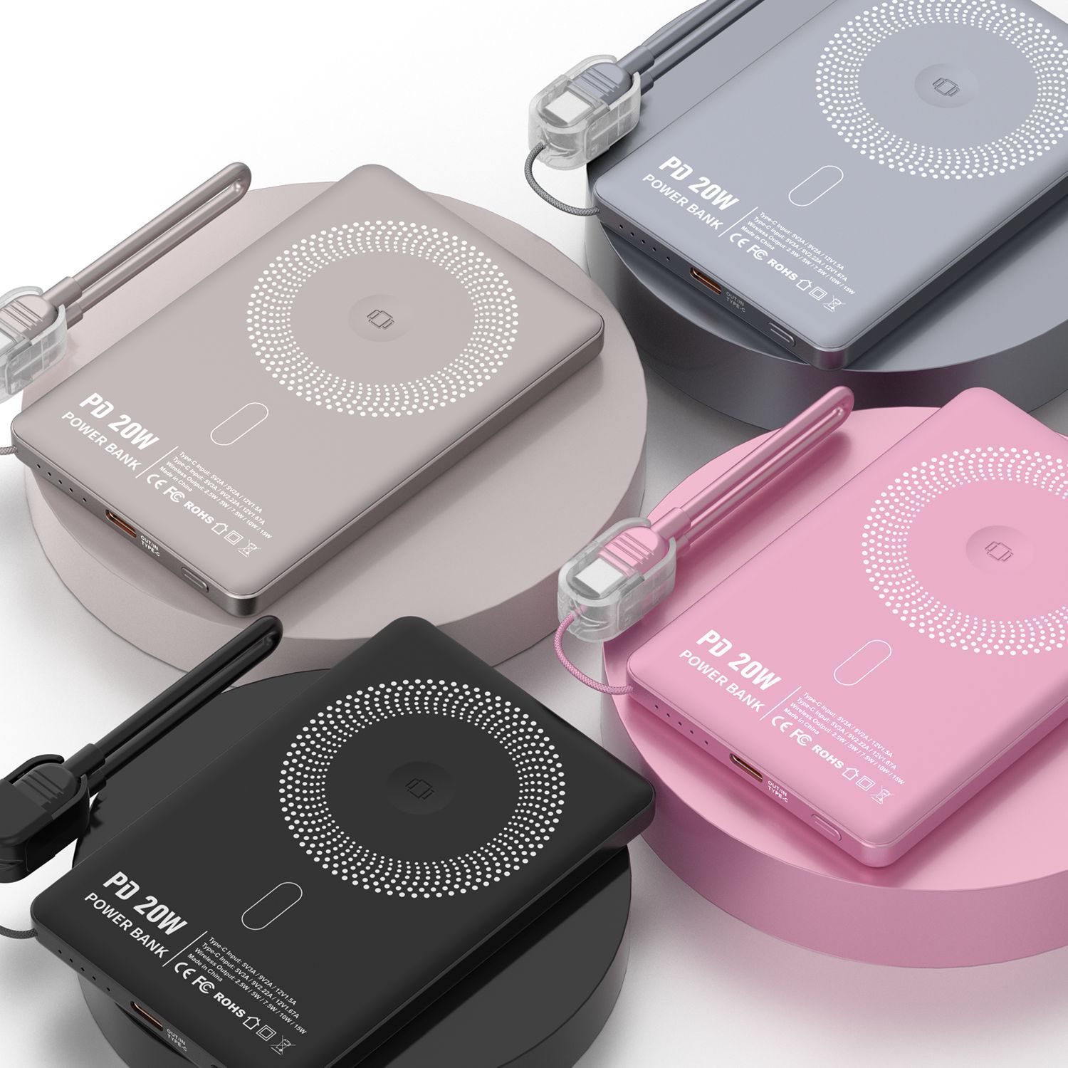 5000mAh Magnetic Portable Charger Power Bank with Stand 6