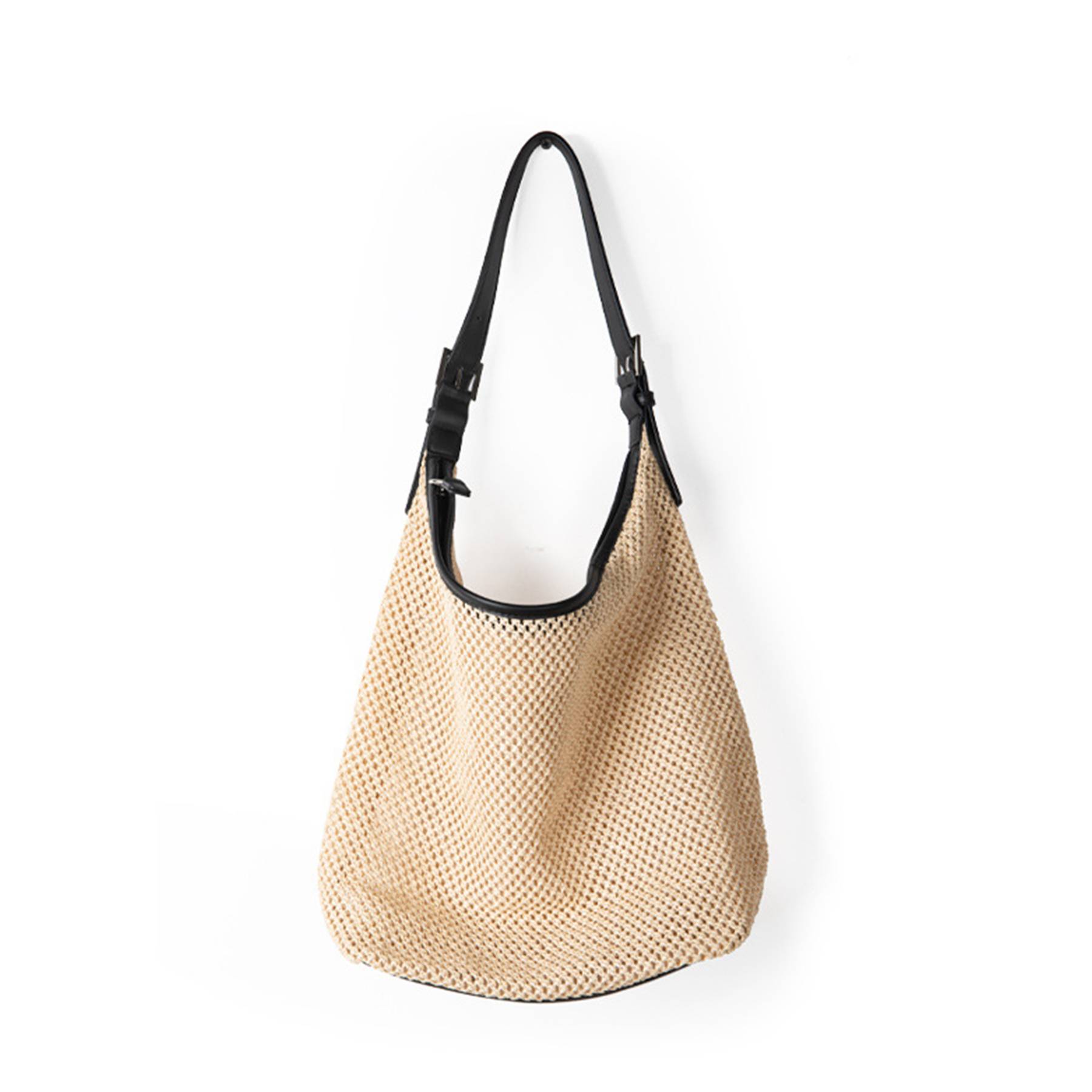 Straw summer large capacity shoulder tote bag, custom tote bag with logo imprint 3