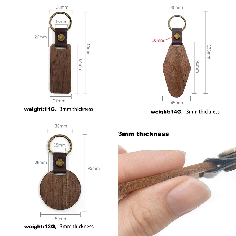 Hardwood Keychains 4