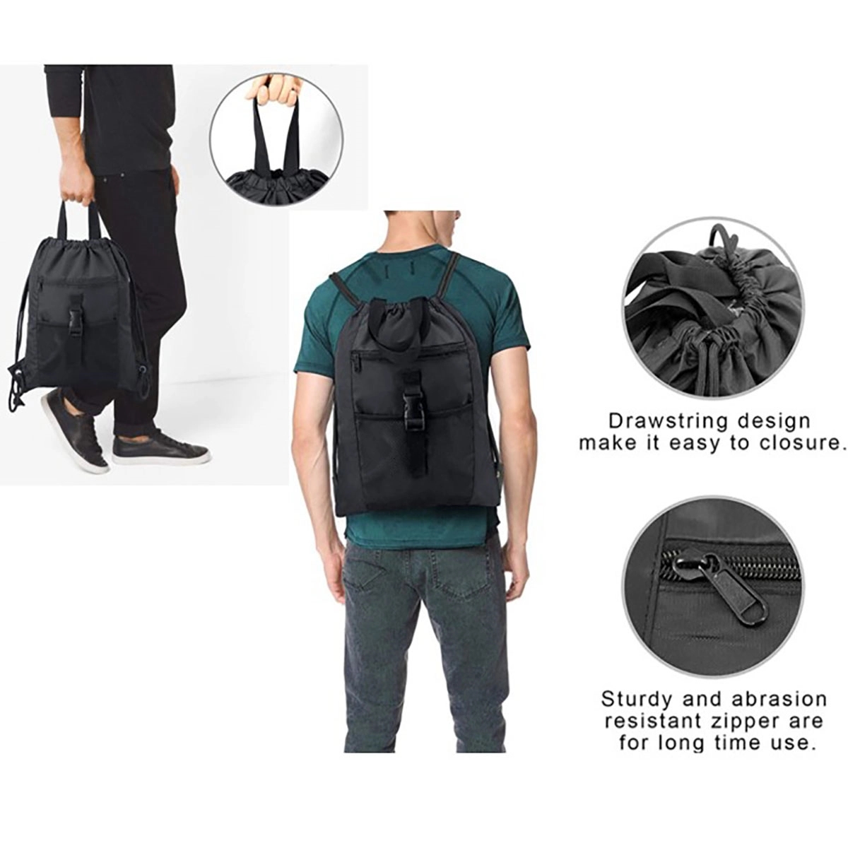 Drawstring Backpack Sports Gym Bag 1