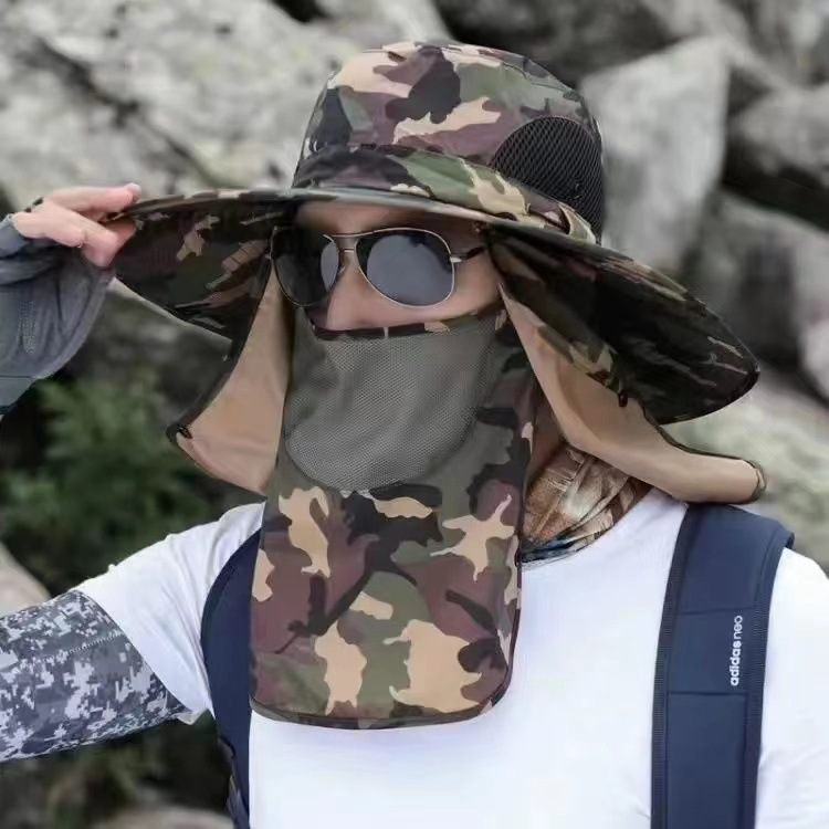 Unisex Outdoor Sun Hat with Face Cover and Neck Flap 3