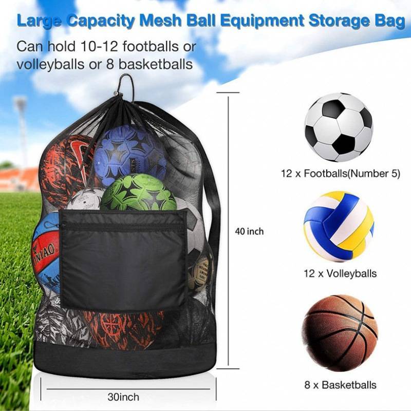 Large Mesh Drawstring Sling Ball Bag 6