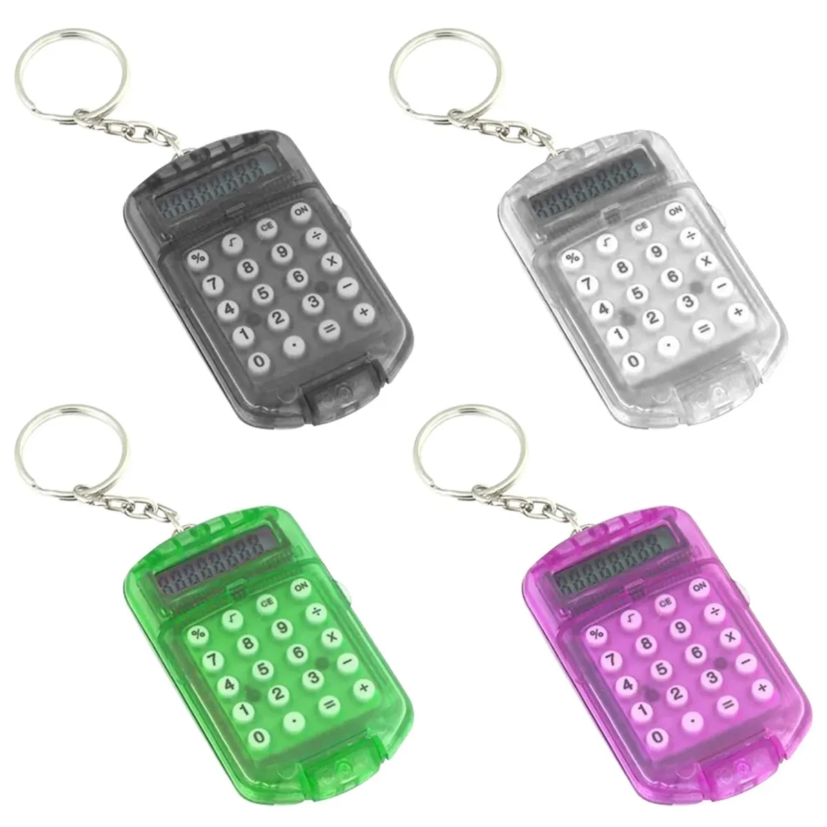 Portable Mini Pocket Electronic Calculator Key Ring Keychain 4