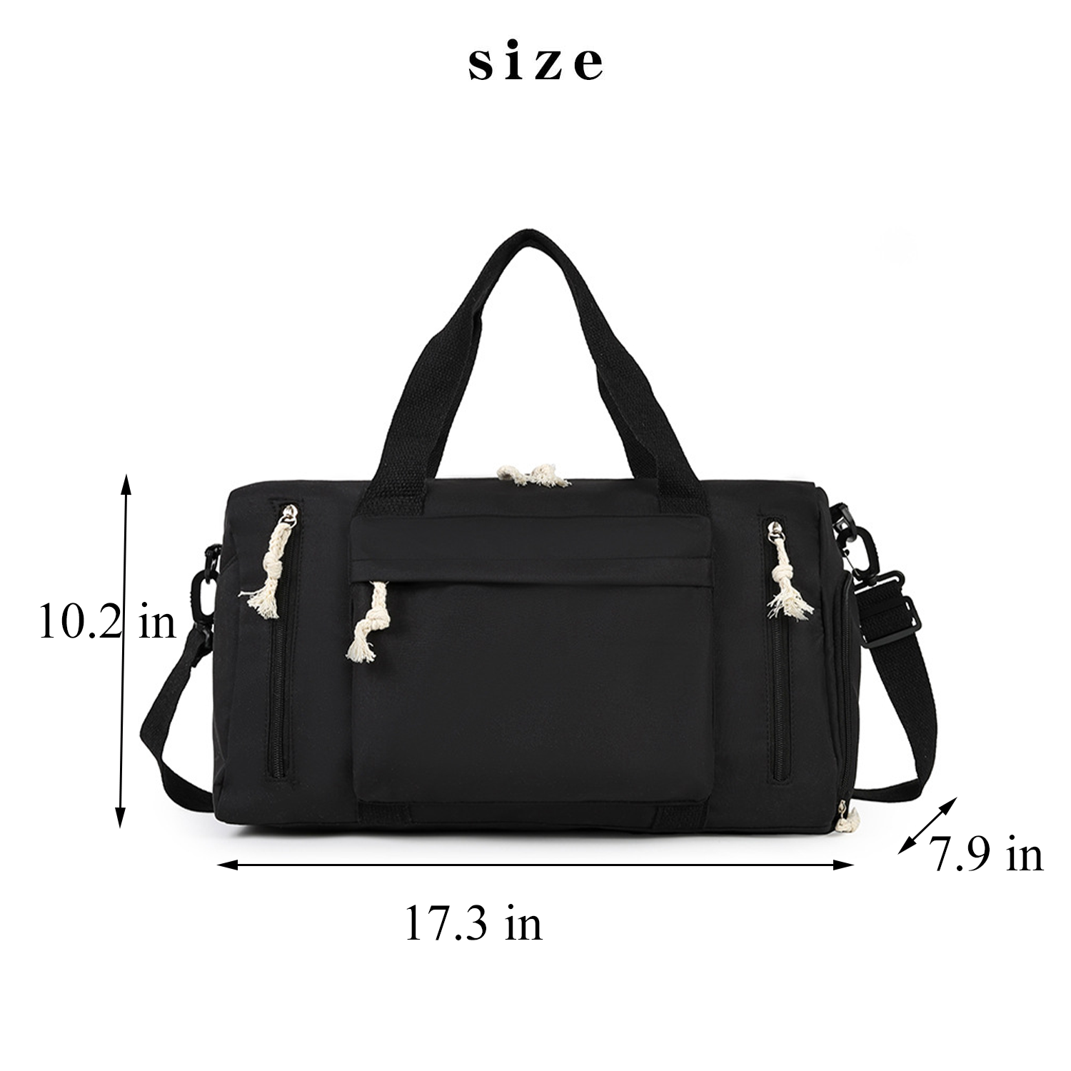 Crossbody Polyester Duffel Bag w/ Shoe Compartment 11