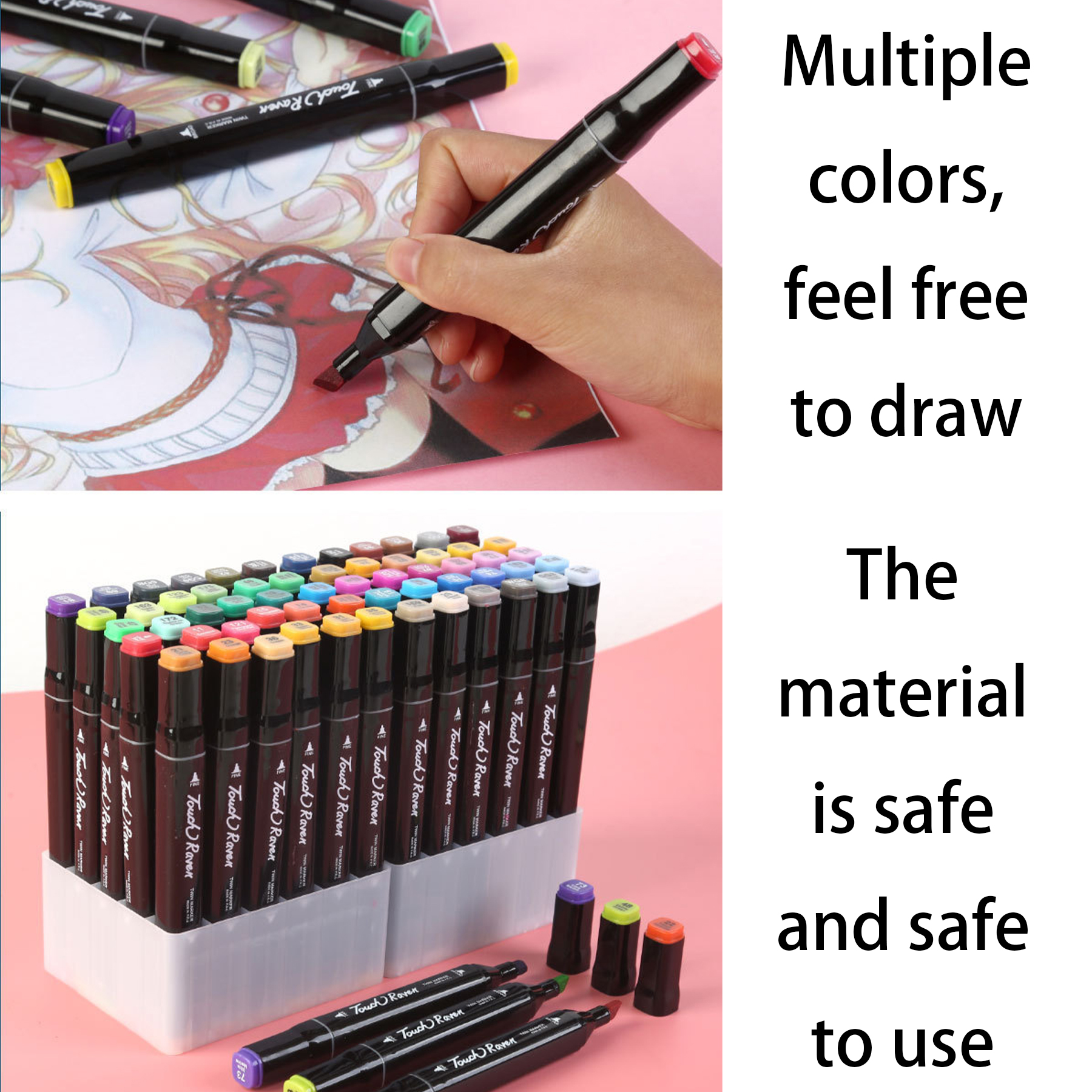 Plastic Watercolor pen oil marker set for kids 3