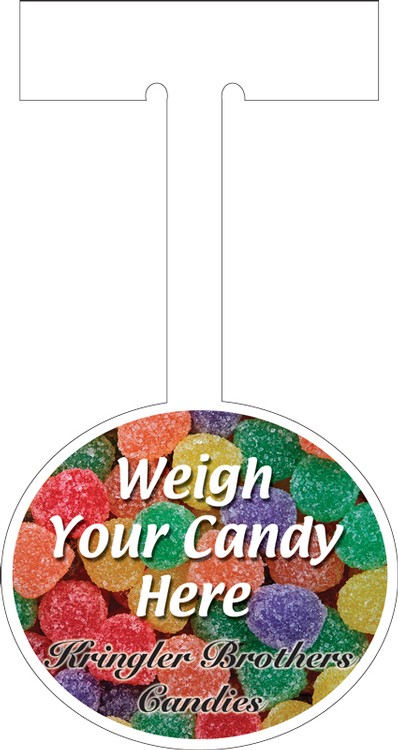 Oval Vinyl Shelf Dangler Sign (Full Color) 1