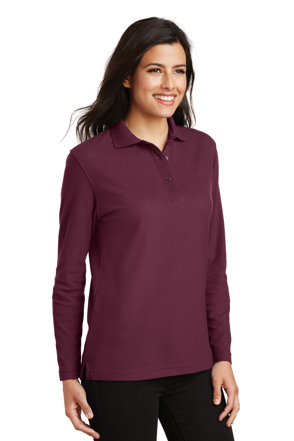 Port Authority Women's Silk Touch Long Sleeve Polo. L500LS 66