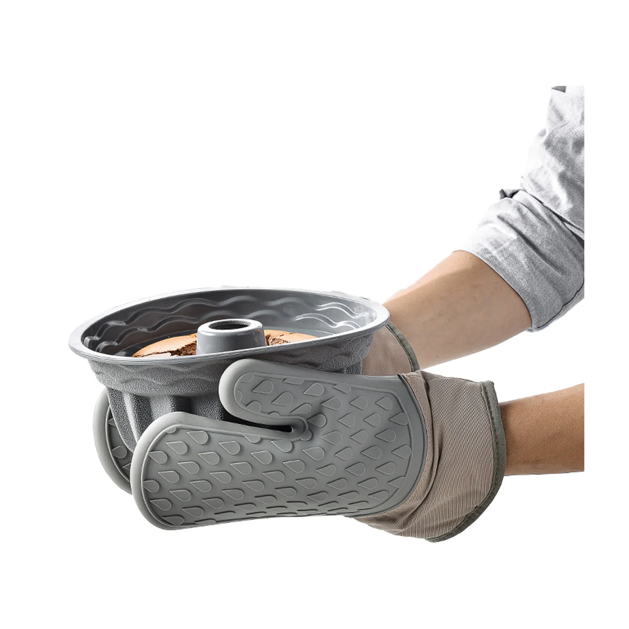 Grey Silicone Oven Mitt 8