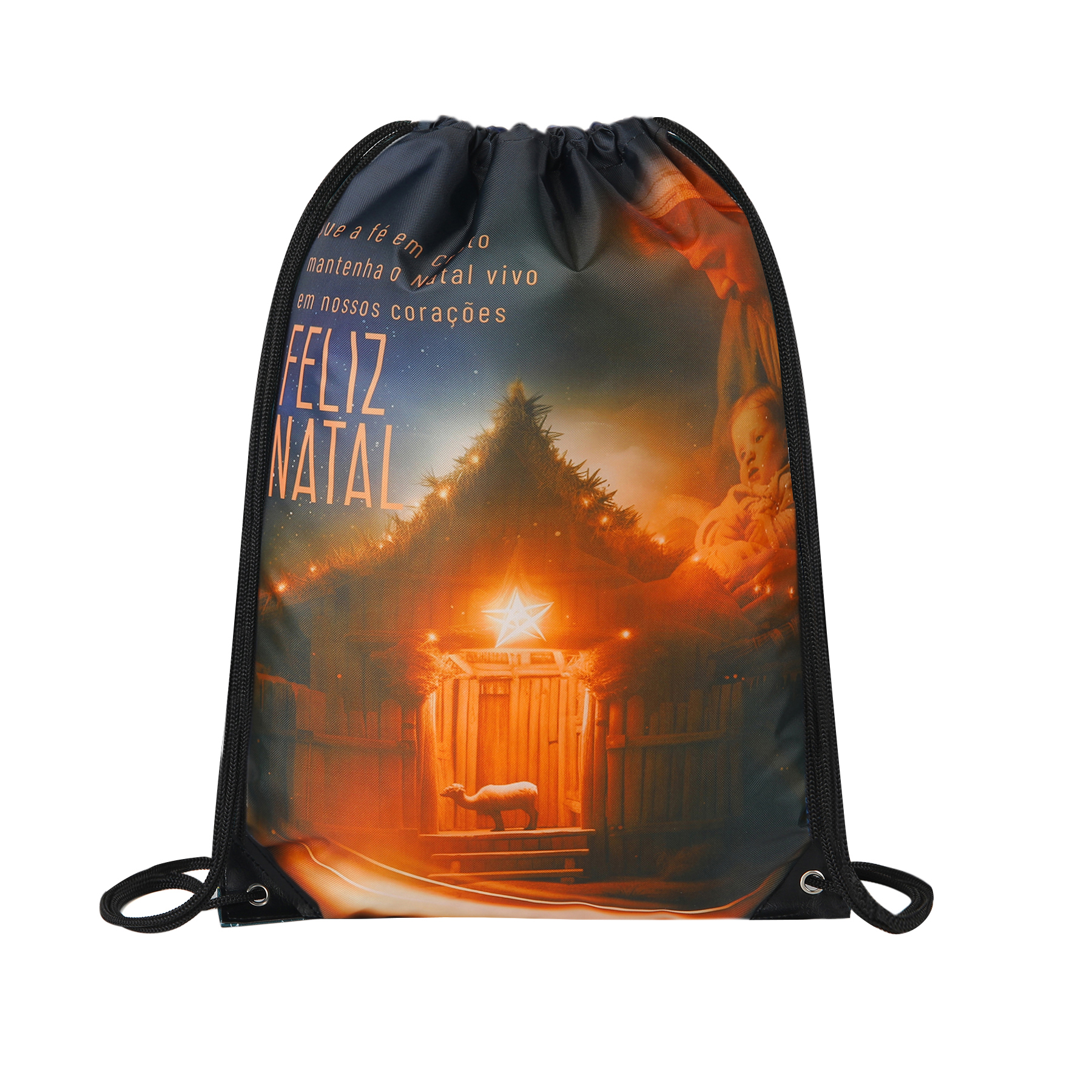 420D Heavy Duty Dye Sublimation Drawstring Backpack 5