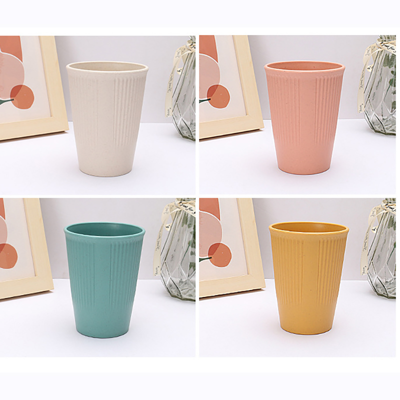 Reusable Wheat Straw Cup Unbreakable Travel Gargle Cup 12