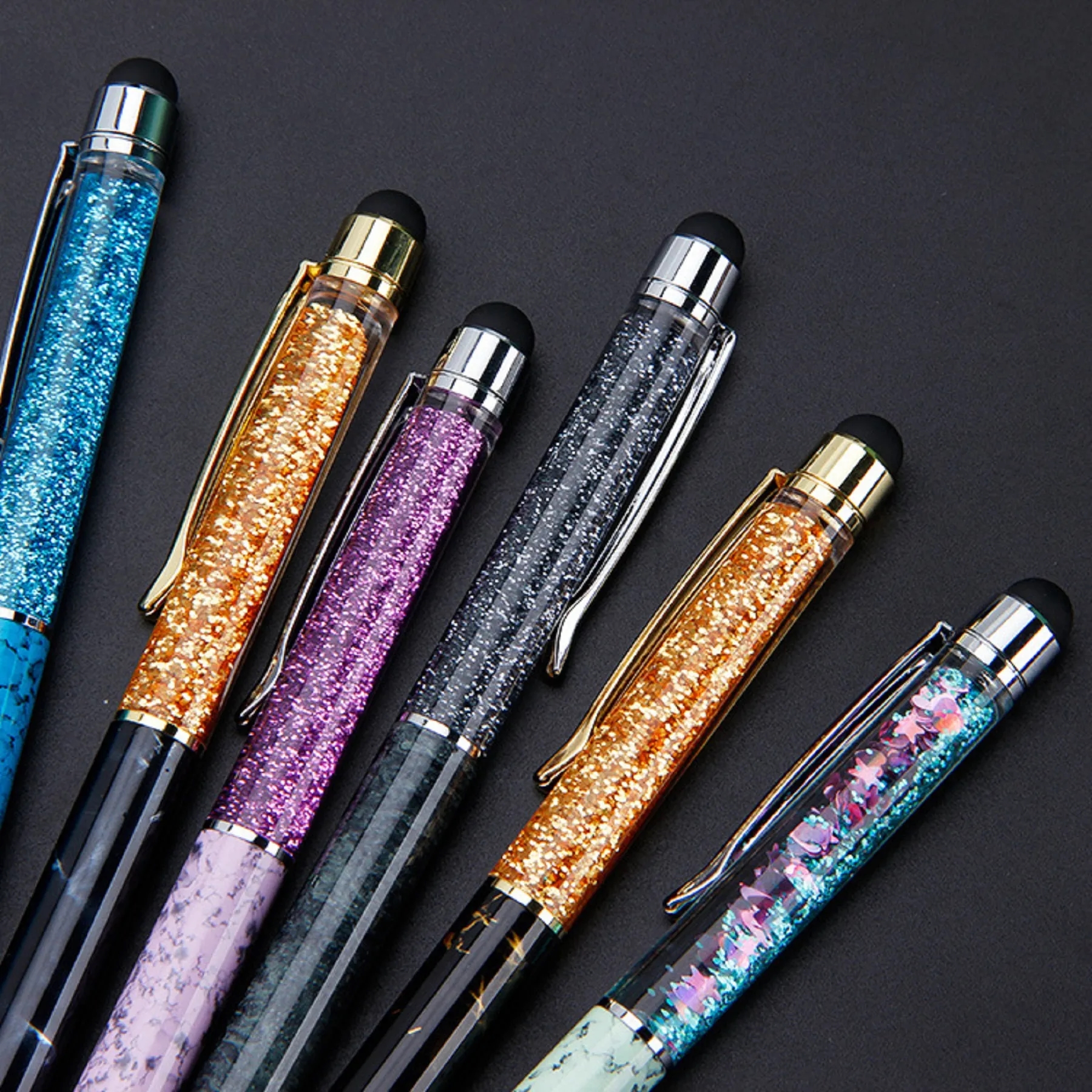 Oil Floating Glitter Stylus Ballpoint Pen 4