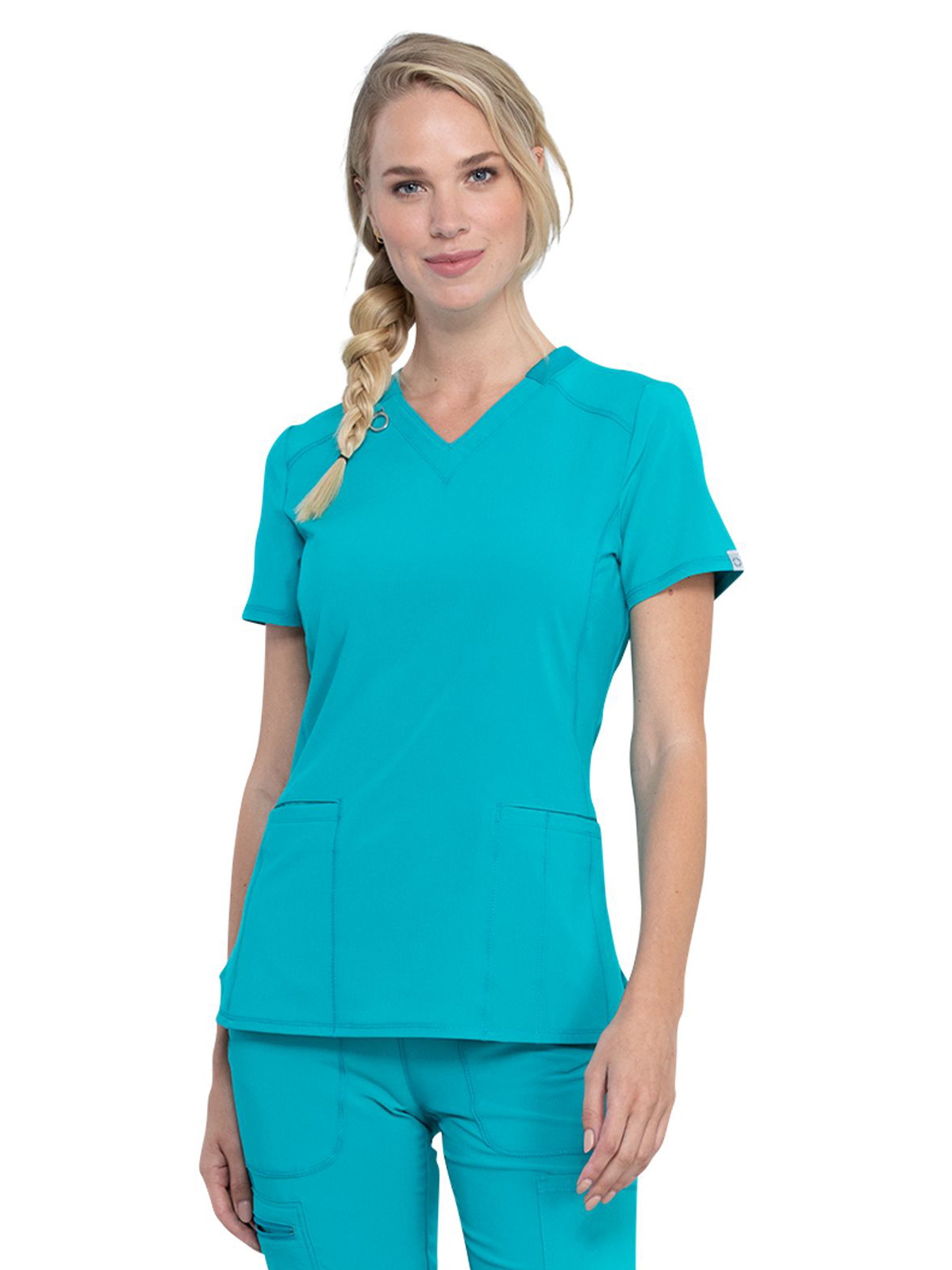 Infinity - Women's 2 Pocket Princess Seams V-Neck Top 24