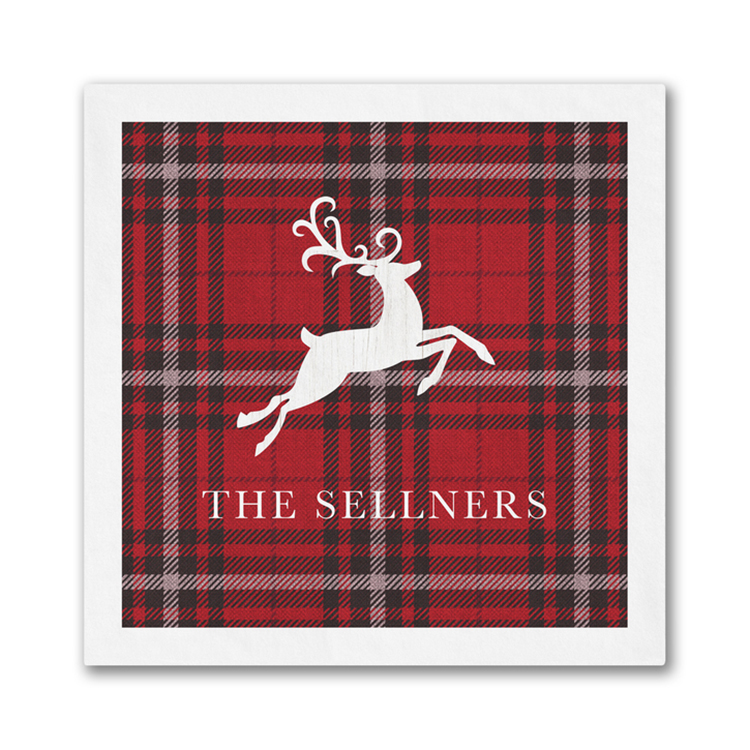 Family Plaid Beverage Napkin 1