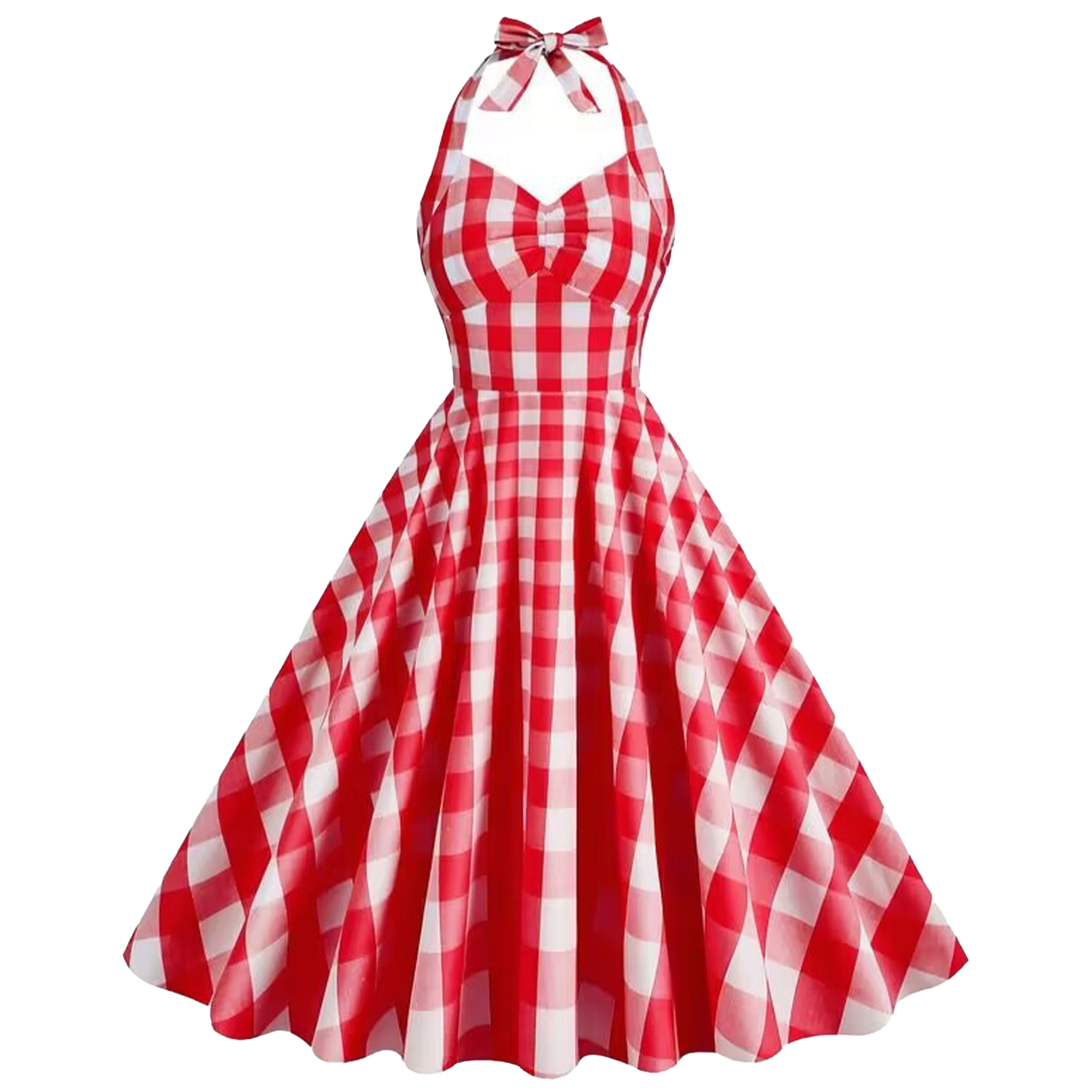 Polyester High Waisted Waist Cinched Neck Hanging Dress 14