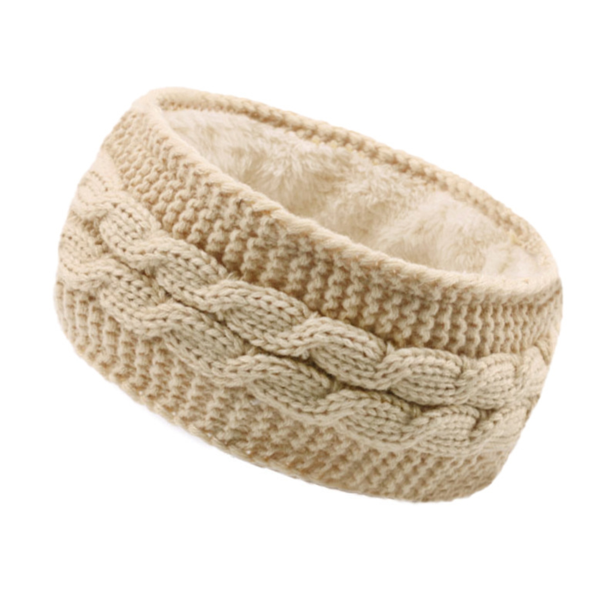 Warm Cable Knit Fleece Ear Band for Cold Weather 5