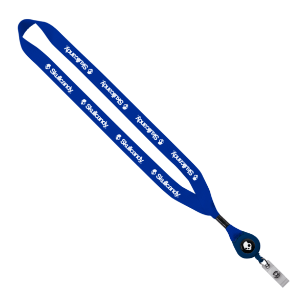 3/4" Polyester Lanyard with Metal Crimp & Retractable Badge Reel 26