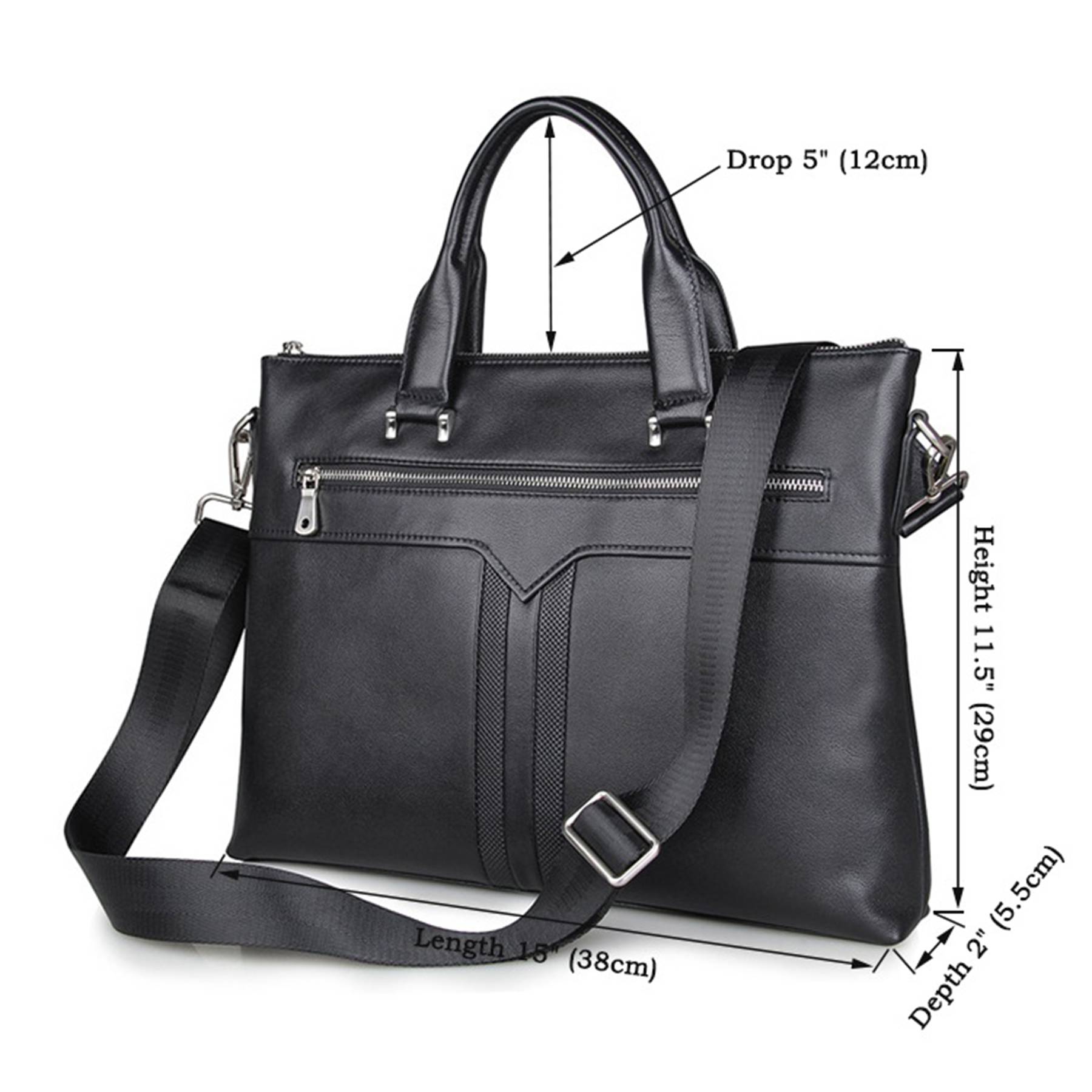Genuine Leather Men Women Laptop Briefcase for 4