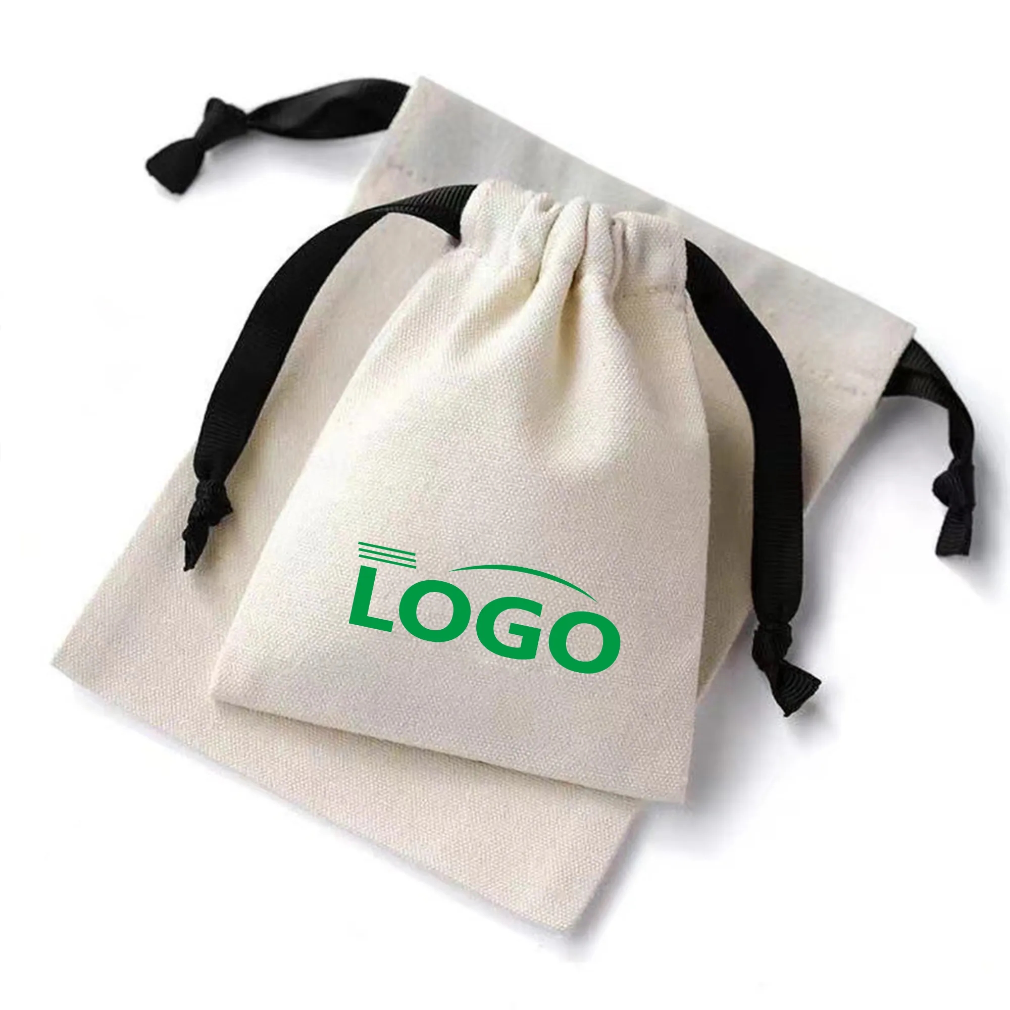 Customizable Canvas Drawstring Bag - 5.1" x 7.1"