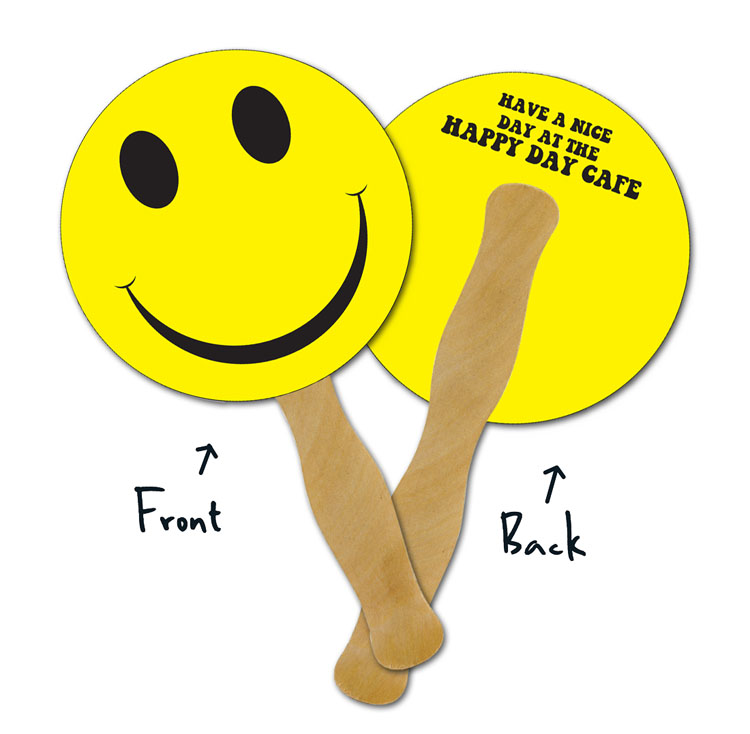 Mini Hand Fan - 5.25 Diameter Circle Laminated - 14 pt. 2