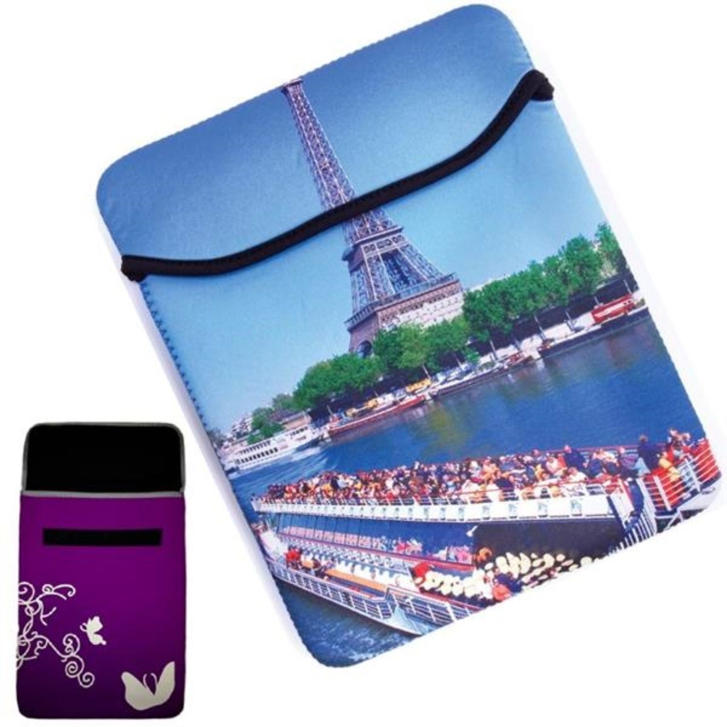 Dye-Sublimation Neoprene Laptop Sleeve w/ Velcro Flip Cover 1
