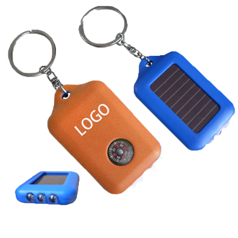 LED Keychain Solar Flashlight w/Compass 3