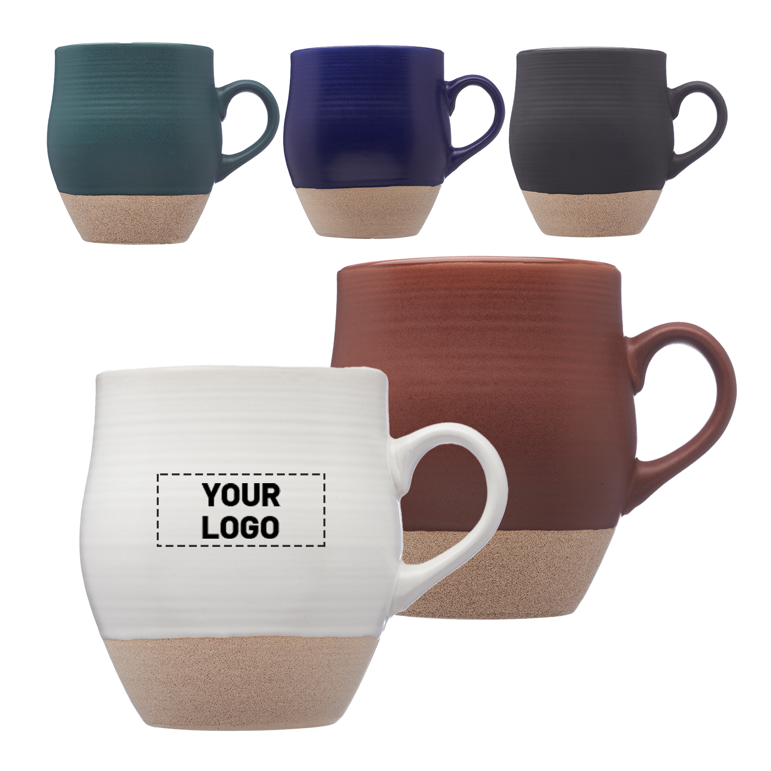 Pottery Look Ceramic Mug, 16 oz. 6