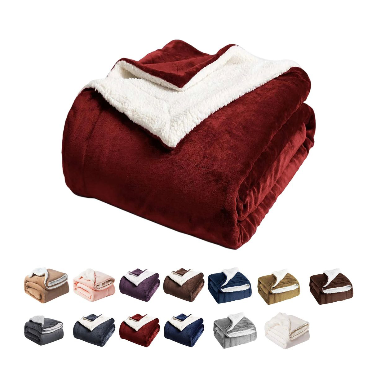 Warm Sherpa Fleece Blanket 50x60 Inch for Bedroom 11