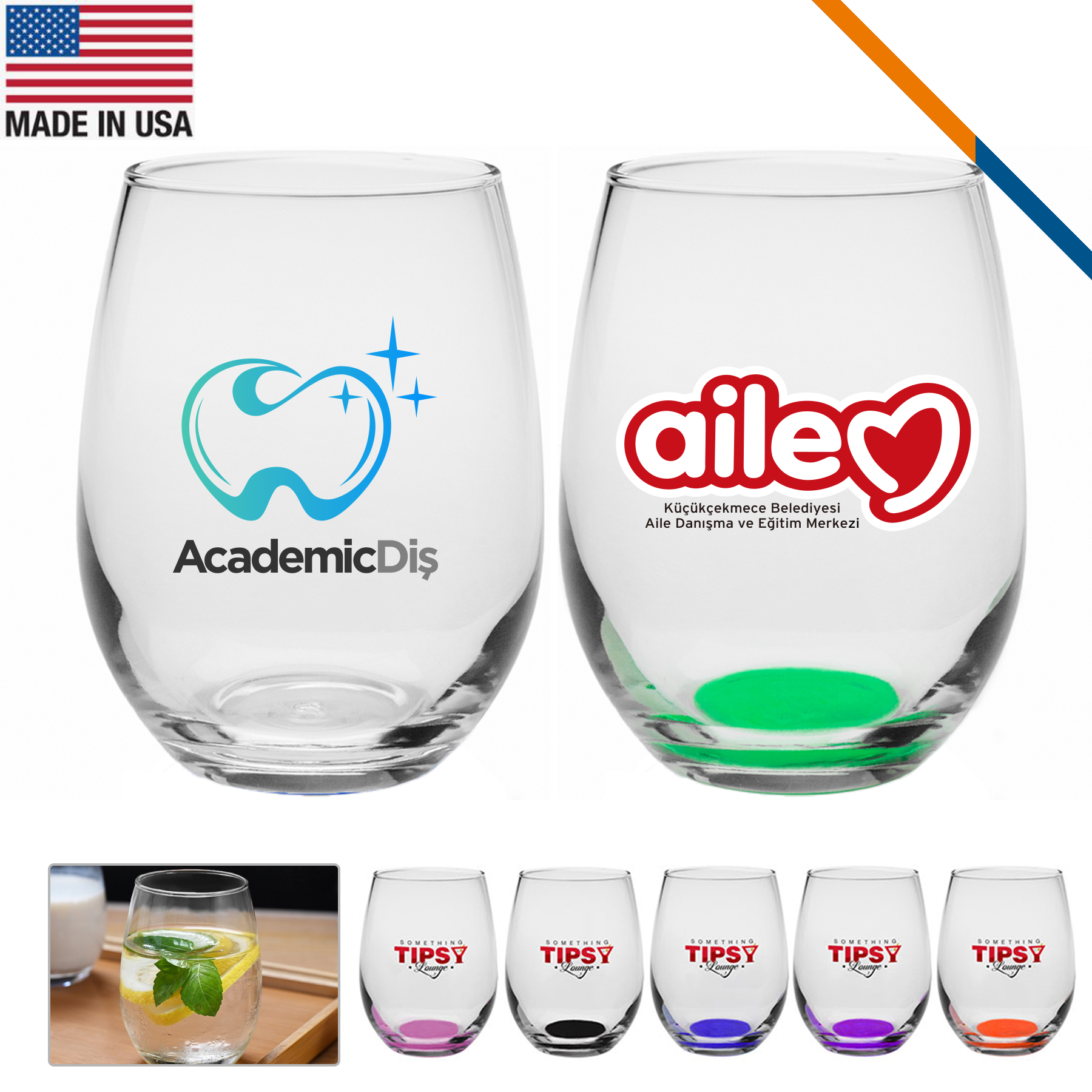 Maia Stemless Wine Glasses - 21 OZ. 10