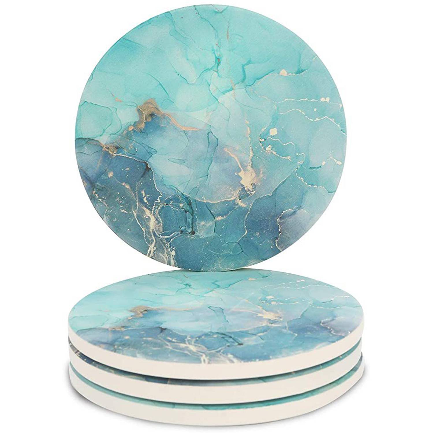 Round Ceramic Insulating Coaster Set 5