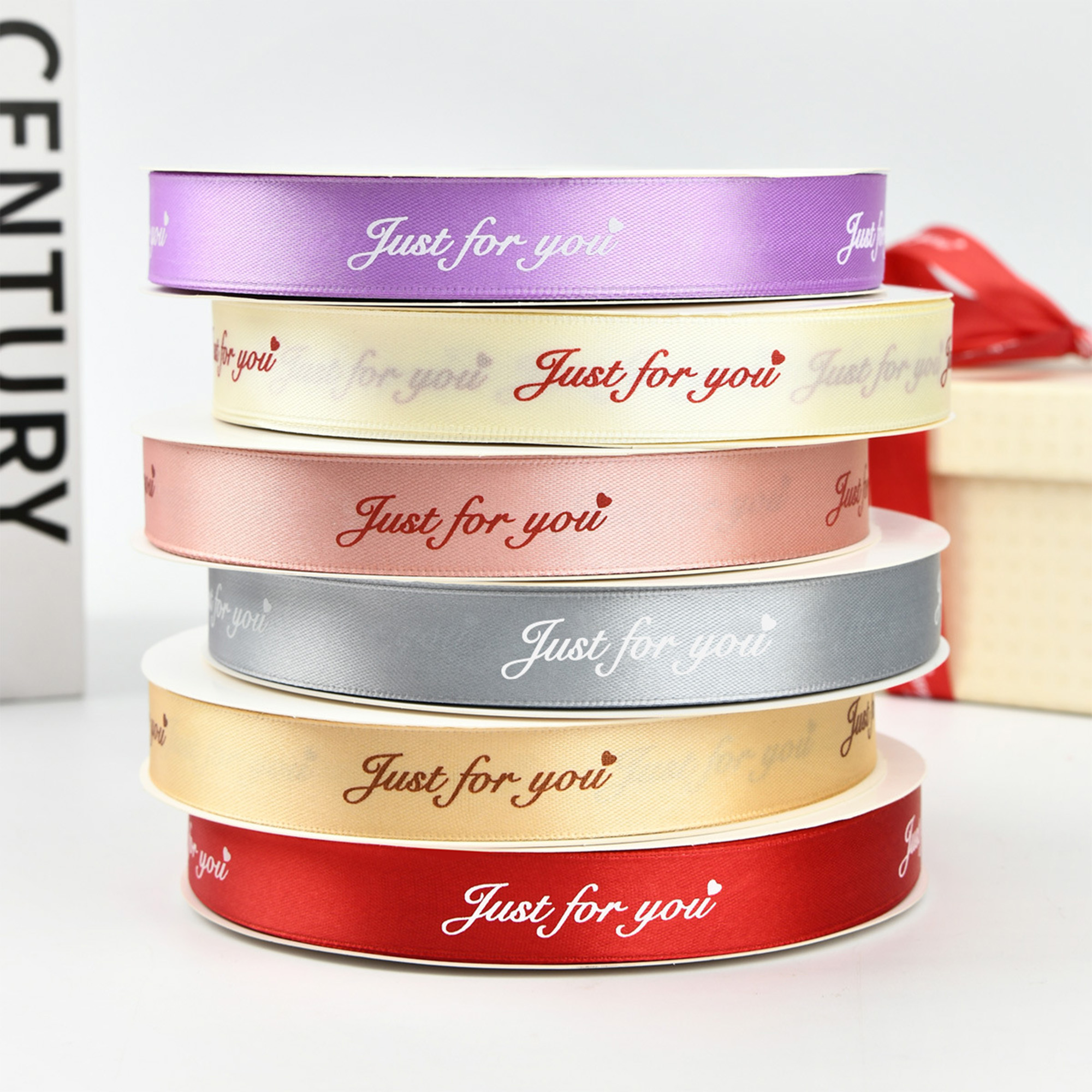 100 Yards 4/5" Wide Gift Wrapping Polyester Ribbon 4