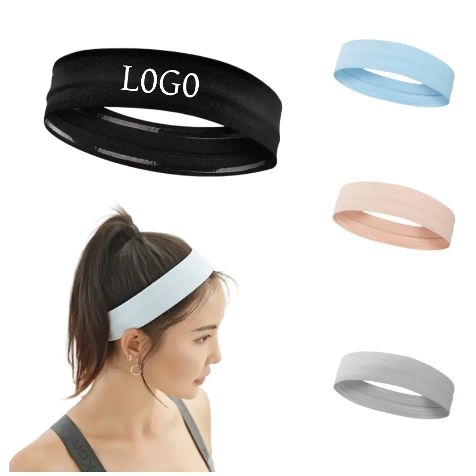 Non-Slip Double Rubber Strip Sports Headband 1