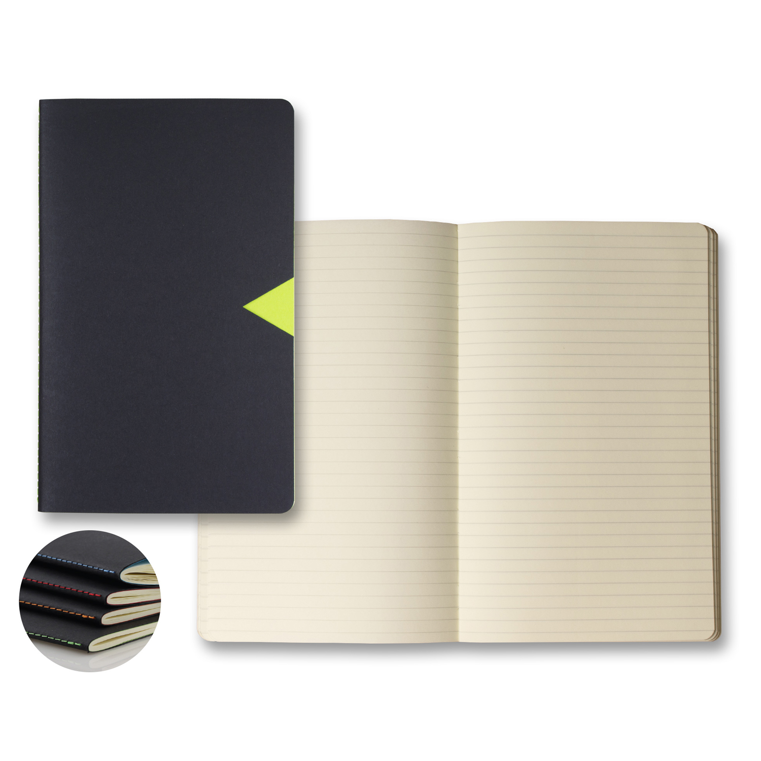 Castelli Black Notch Medio Lined Ivory Page Journal 2