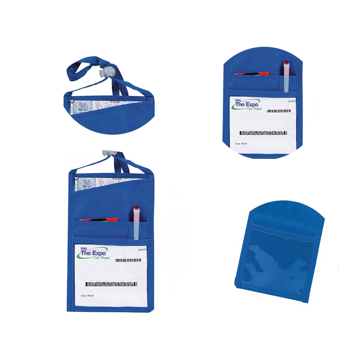 80GSM Non Woven Neck Wallet With Badge Window 1