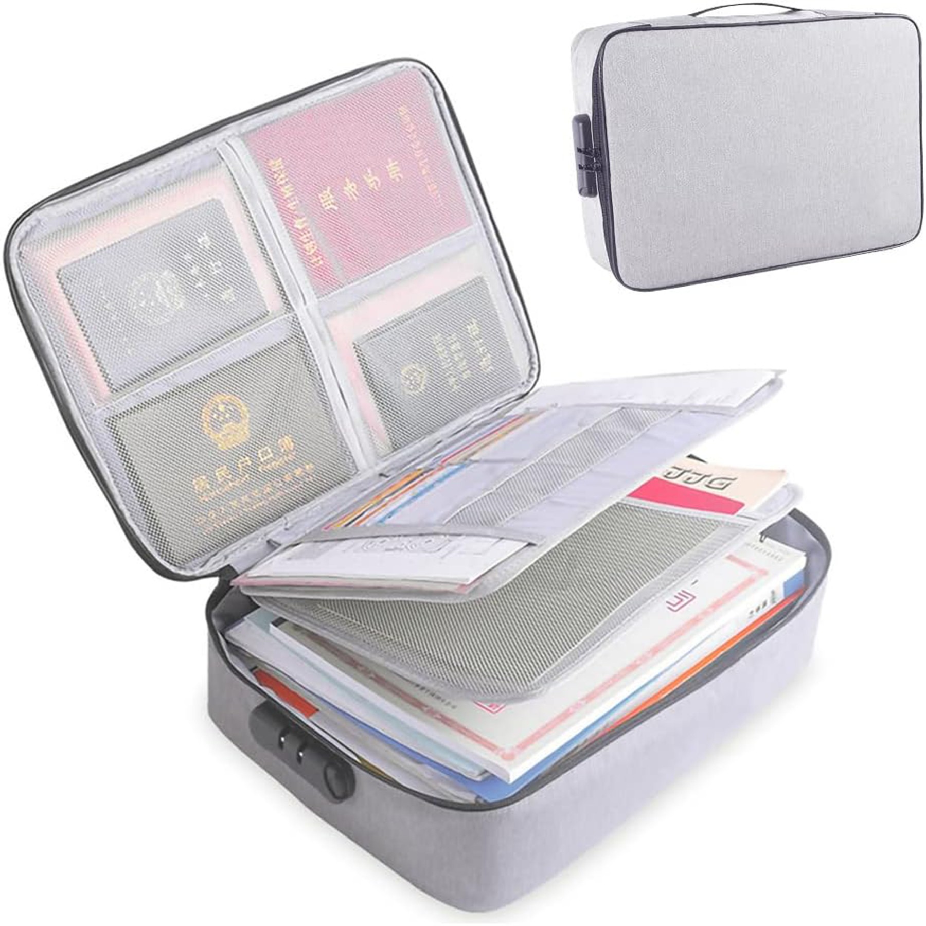 Multi-Layer Storage Pouch Credential Document Organizer Bag 4