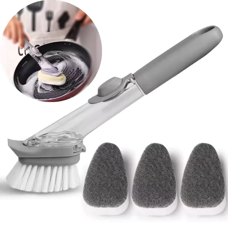 Dish Pot Brush with Soap Dispenser 5