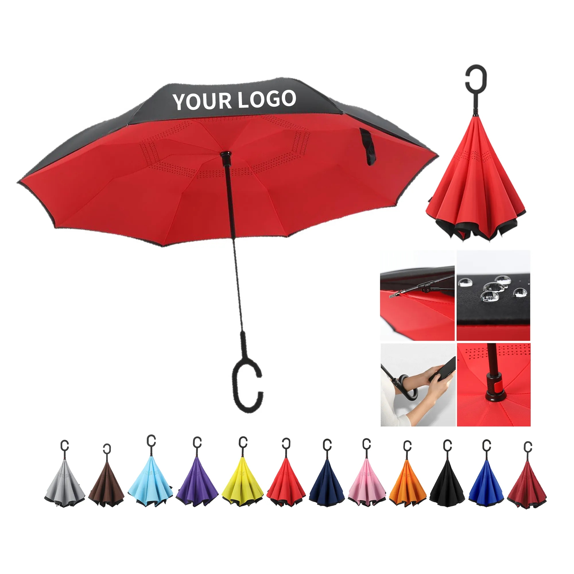 Inverted Umbrella with C-Shaped Handle 5