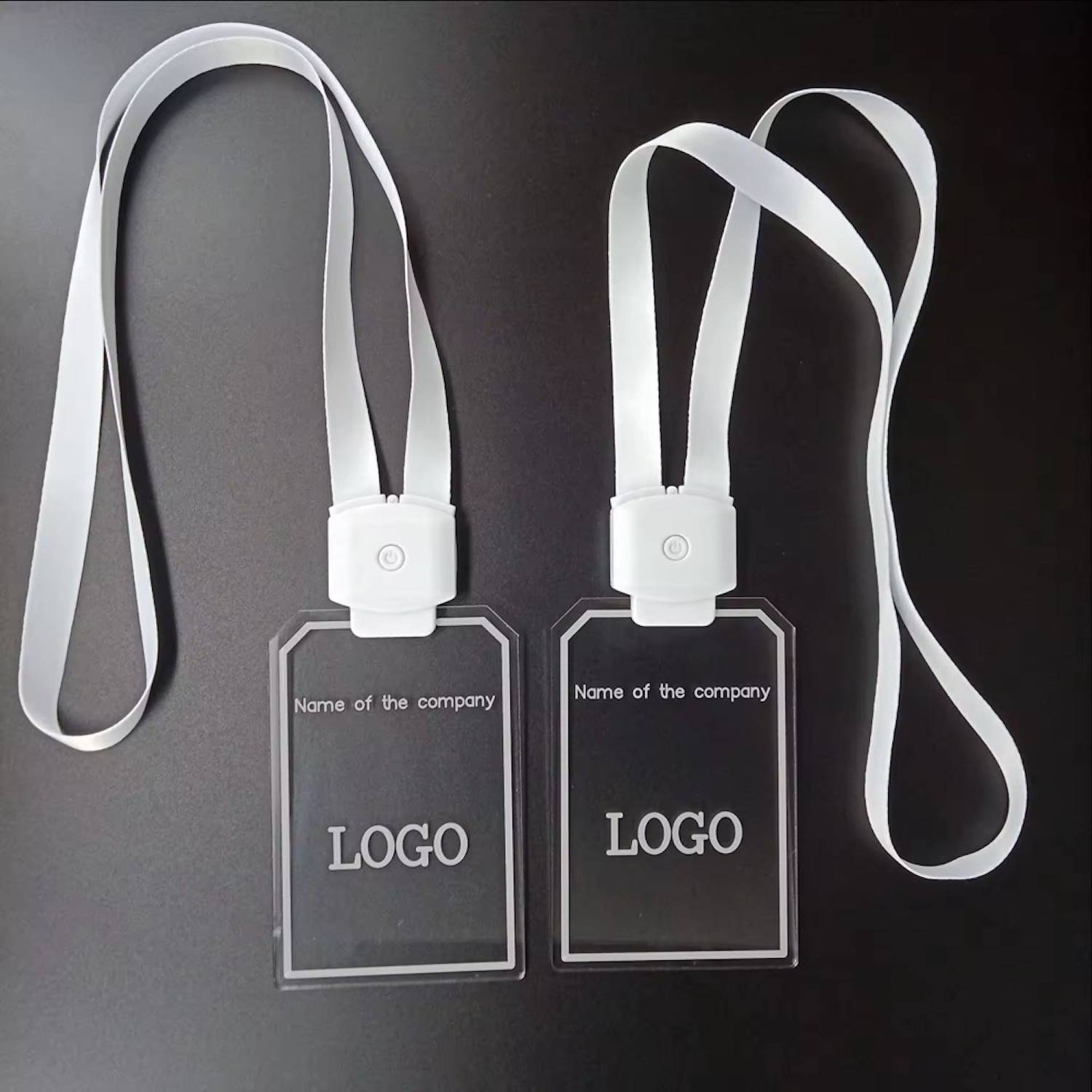 Custom Logo Light-Up Acrylic Glow Pendant Necklace Lanyard 4