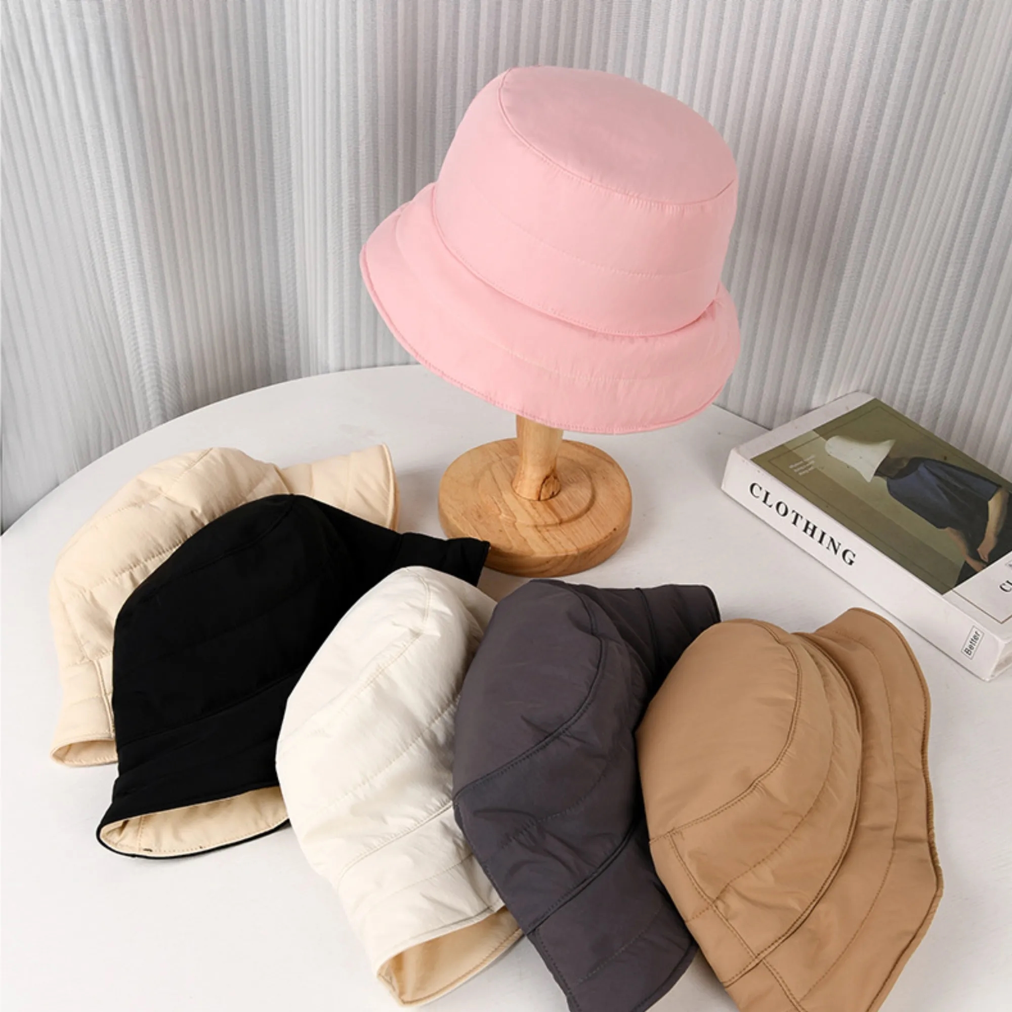 Winter Reversible Insulated Bucket Hat Fluffy Warm Cap 3