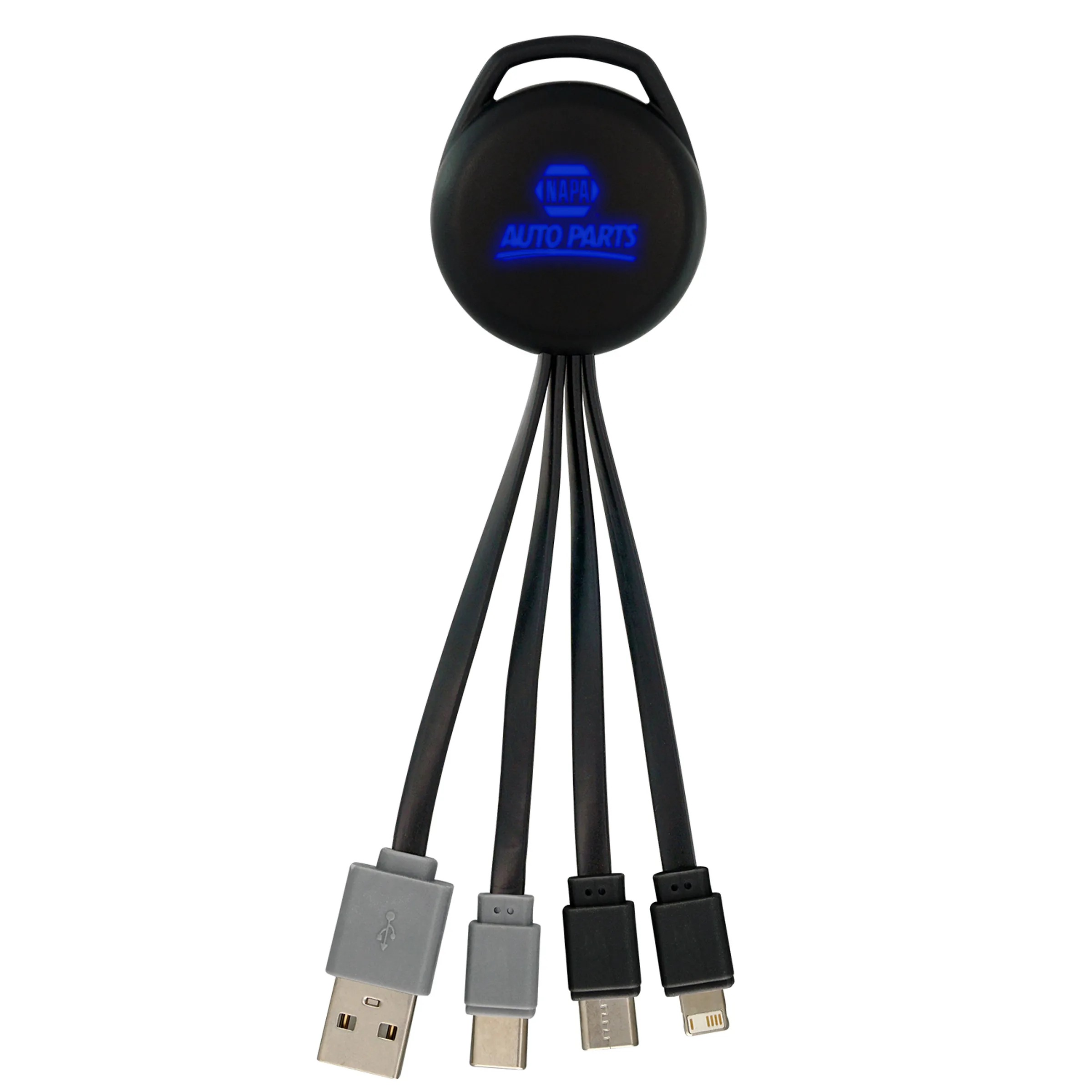 COLOR LIGHT UP VIVID DUAL INPUT 3-IN-1 CHARGING CABLE 4