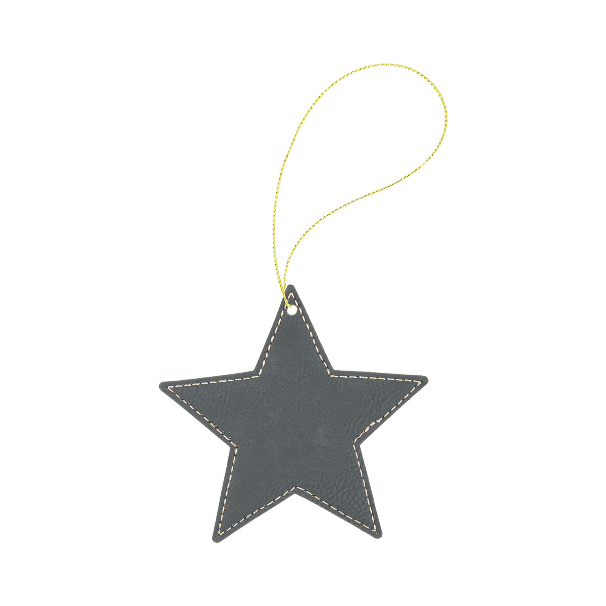 Black/Gold Leatherette Star Ornament 2