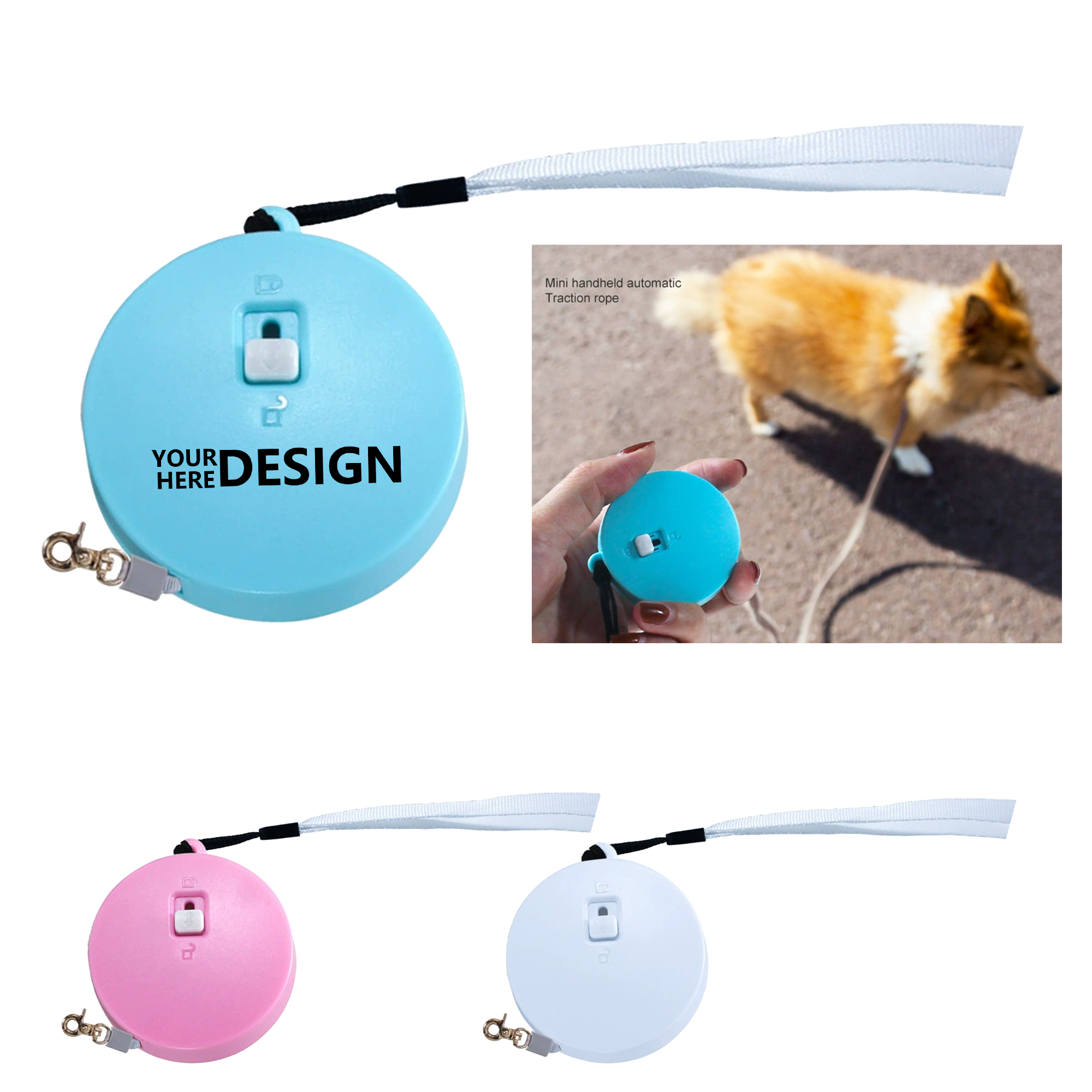 Round Plastic Case Automatic Retractable Traction Rope 2