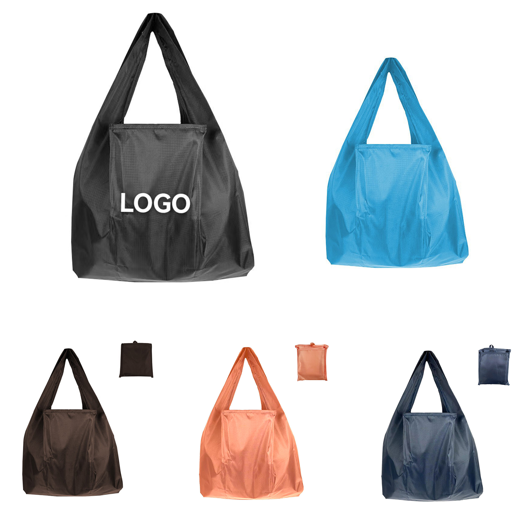 Foldable Polyester Shopping Bag, custom tote bag with logo imprint 1