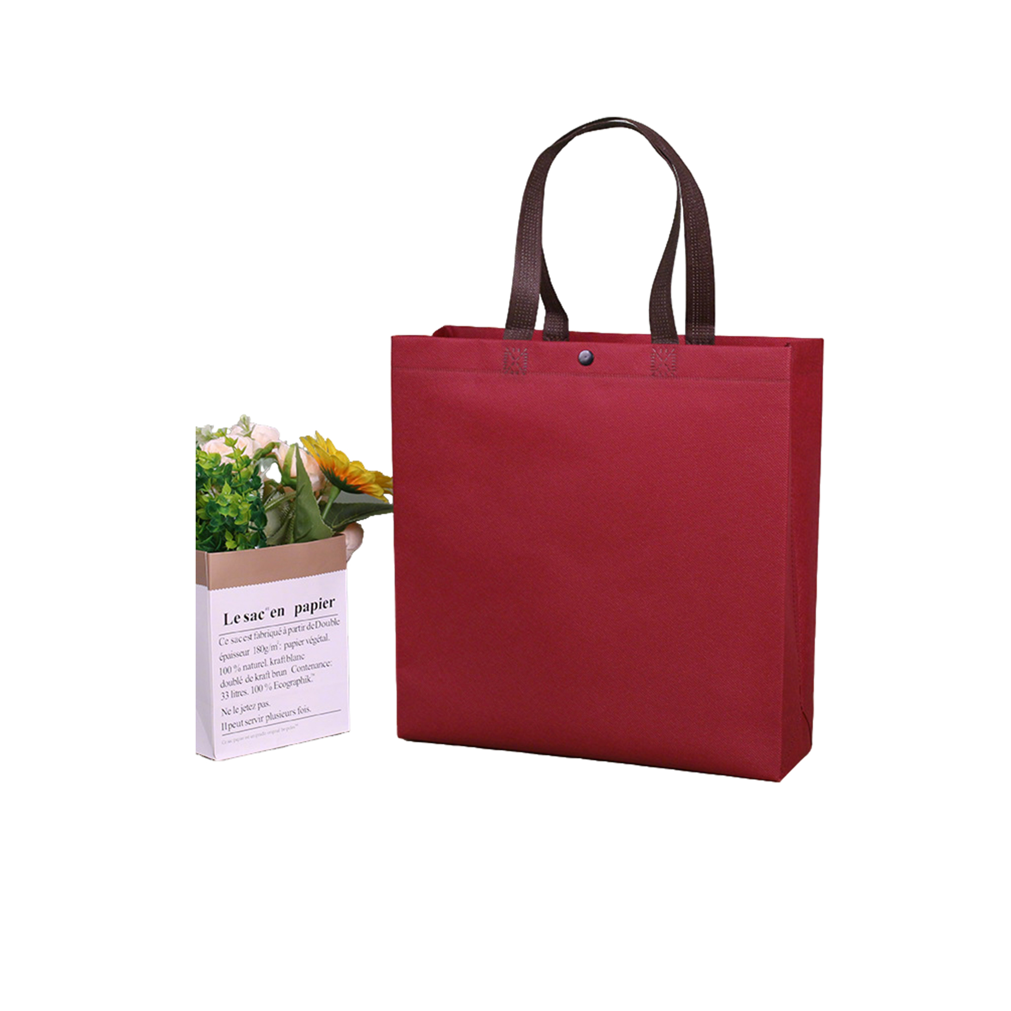 Nonwoven Fabric Tote With Concealed Closure 9 x 4 x 9.8" 1